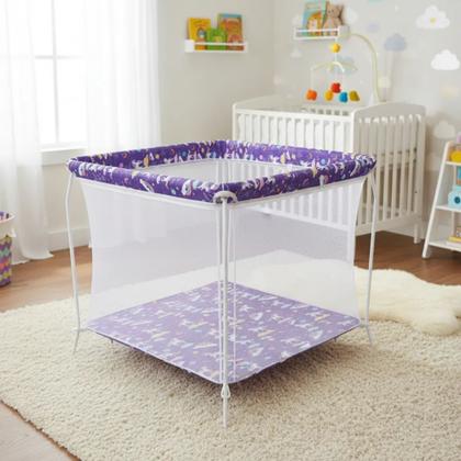 Imagem de Cercadinho Infantil Dobrável Portátil com Tela de Proteção até 20kg Square