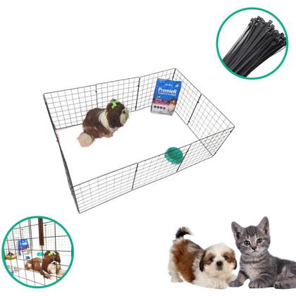Imagem de Cercadinho Móvel Modular 10 Telas Tela Aramada mimo 40x40cm Coelho Gato Cachorro Porquinho Durável