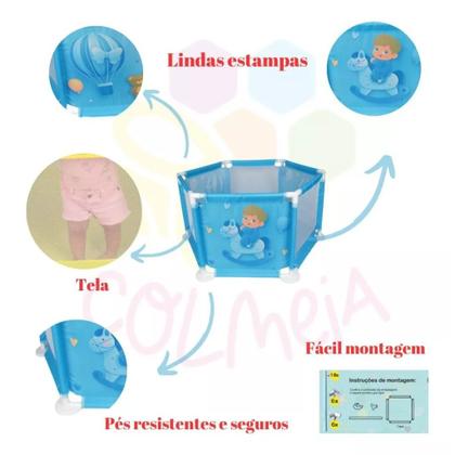 Imagem de Cercadinho Para Bebê Chiqueirinho Infantil Portátil Menino Menina