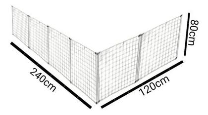 Imagem de Cercadinho Para Cachorro Em L Com Telas 240cm X 120cm X 80cm