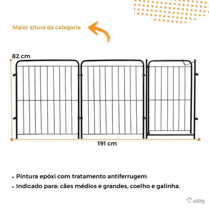 Imagem de Cercado Aramado Pet Caes Cachorro Cercadinho Grade 2 Módulos