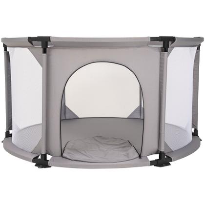 Imagem de Cercado Bebê ICI Kiddo Cinza Redondo Desmontável e Portátil