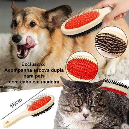 Imagem de Cercado Extra Grande Cão Gato Pet Portátil Cinza + Escova