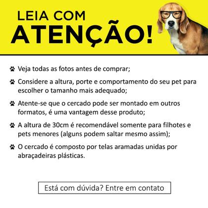 Imagem de Cercado Móvel Cachorro Pequeno Porte Porquinho da Índia 8 Telas 30x40 Preto