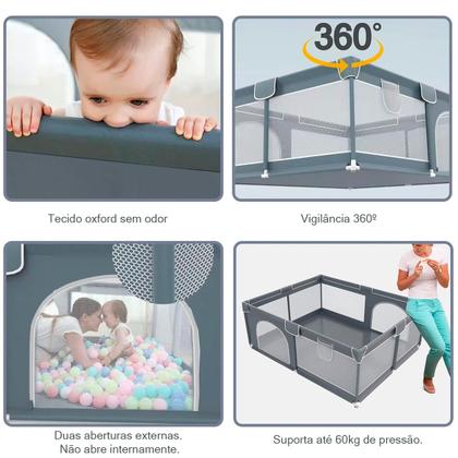 Imagem de Cercado Para Bebê Brincar Grande Infantil Cercadinho Chiqueirinho 180x150