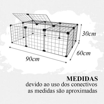 Imagem de Cercado para Mini Coelho Porquinho da Índia 60x90cm Cercadinho Pet com Teto Gaiola