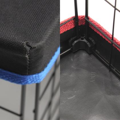 Imagem de Cercado Porquinho da Índia 80x80x30cm Preto com Bandeja Higiênica Detalhe Laranja Fácil de Limpar
