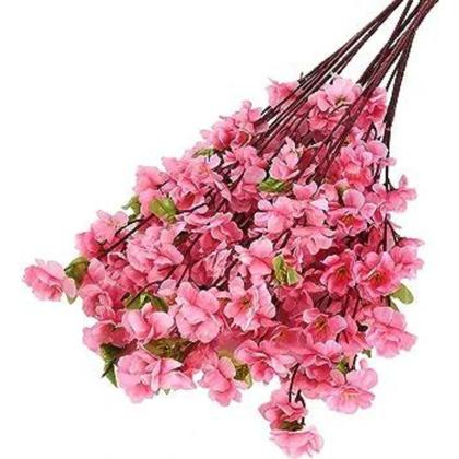 Imagem de Cerejeiras Rosa Flores Delicadas Kit com 10 Galhos