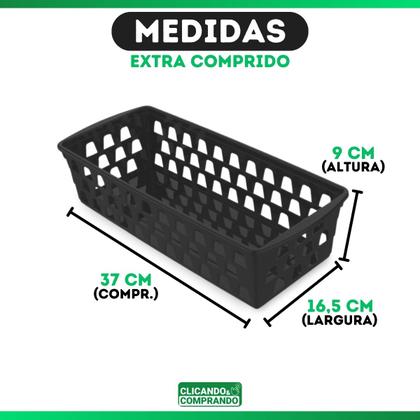 Imagem de Certo Organizador Extra Comprido 37x16,5 Maior Tamanho Branco Preto Rosa Transparente