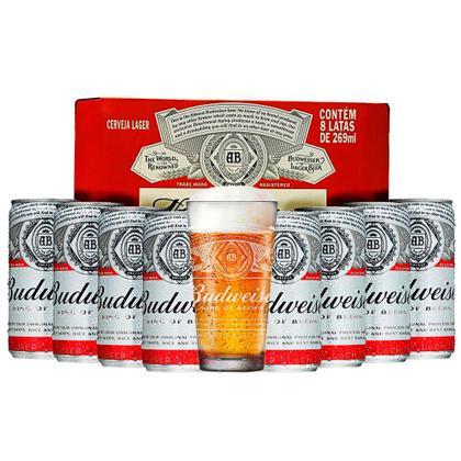 Imagem de - cerveja budweiser lt 269 ml - pack com 8 unidades