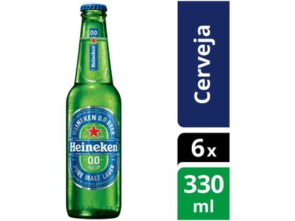 Imagem de Cerveja Heineken 0.0 Pilsen Puro Malte - Lager sem Álcool 6 Unidades Garrafa 330ml