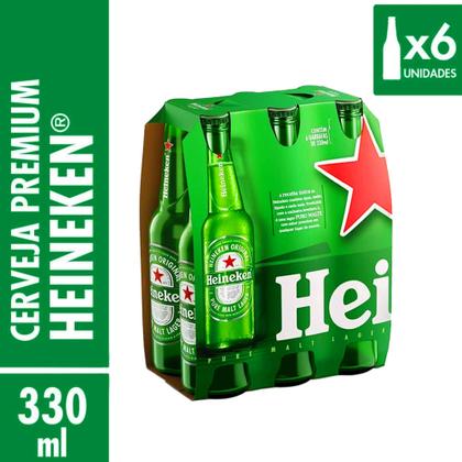Imagem de Cerveja Heineken Lager Long Neck 330Ml - 6 Unidades