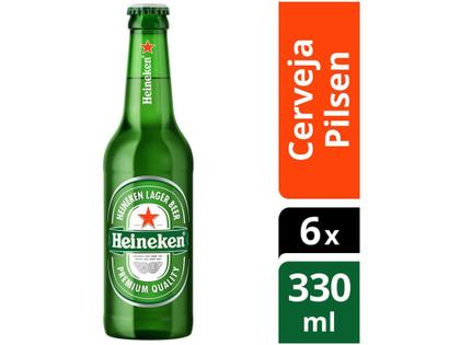 Imagem de Cerveja Heineken Puro Malte Pilsen Lager Premium - Long Neck 6 Garrafas de 330ml