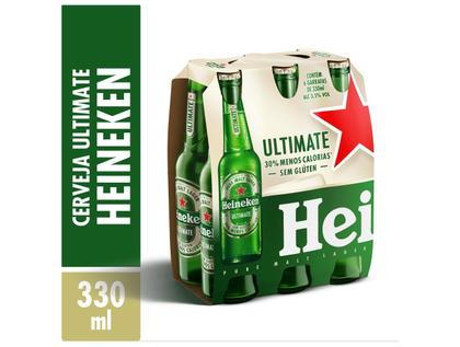Imagem de Cerveja Heineken Ultimate Sem Glúten Puro Malte 6 Unidades Garrafa 330ml