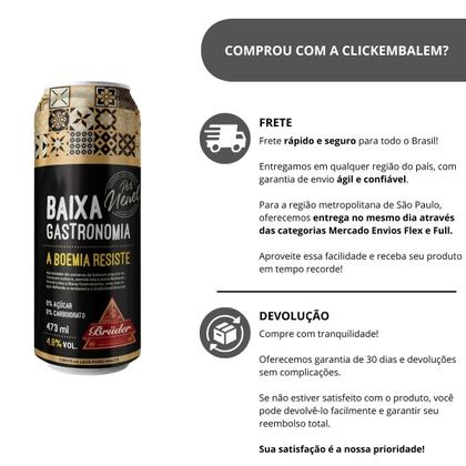 Imagem de Cerveja Lager Baixa Gastronomia 473ml  Puro Malte, Leve e Refrescante, Sem Açúcar ou Carboidratos, 4,8 Álcool