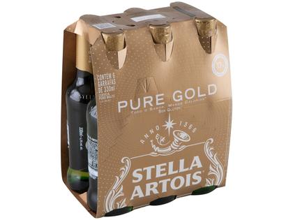 Imagem de Cerveja Stella Artois Pure Gold sem Glúten Puro Malte 6 Unidades Garrafa Longneck 330ml