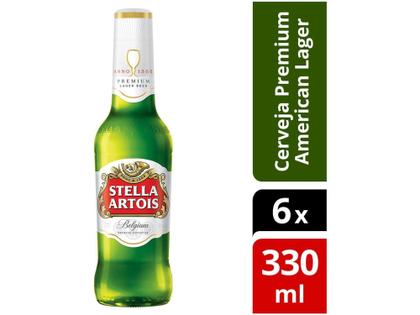 Imagem de Cerveja Stella Artois Puro Malte  - Premium American Lager 6 Unidades Long Neck 330ml