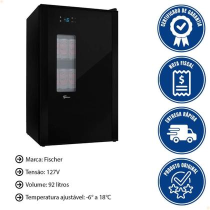 Imagem de Cervejeira e Adega Fischer Infinity Multi Digital Preto 92L 127V LED
