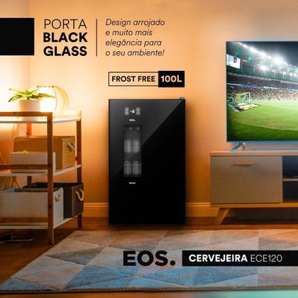 Imagem de Cervejeira EOS Bierhaus 100 Litros Black Glass Frost Free ECE120 110V