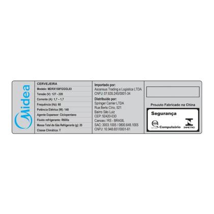 Imagem de Cervejeira Frost Free Smart 3 em 1 Inverter 82L Preto Bivolt MDRX150 - Midea