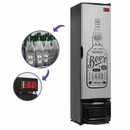 Imagem de Cervejeira Geladeira 228 litros Frost Free Porta Cega Gelopar Inox 127v