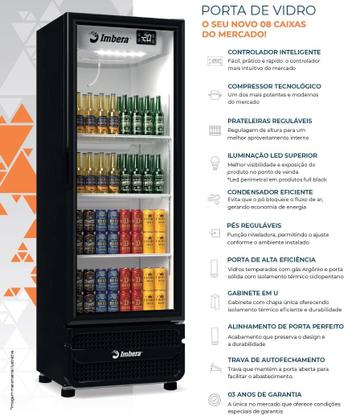 Imagem de Cervejeira Imbera 485 Litros Porta de Vidro Preto CCV315 - 220V
