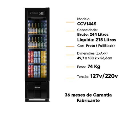 Imagem de Cervejeira Imbera CCV144S Porta de Vidro 244L Full Black Bivolt