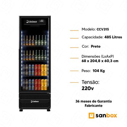 Imagem de Cervejeira Imbera Vertical CCV315 Porta de Vidro Full Black 485L220v