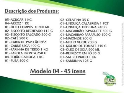 Imagem de Cesta Básica Alimentos (45 Itens) Com Carne E Linguiças