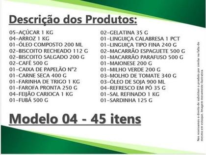 Imagem de Cesta Básica Alimentos (45 Itens) Com Carne E Linguiças