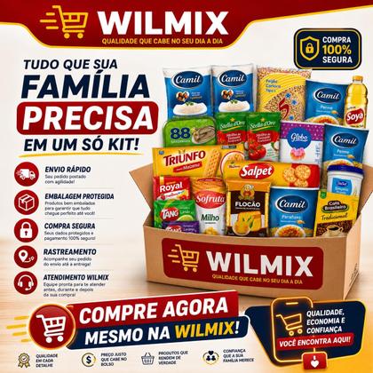 Imagem de Cesta Básica Completa 19 Itens Premium  Embalagem Reforçada Exclusiva