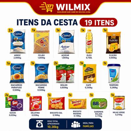 Imagem de Cesta Básica Completa 19 Itens Premium  Embalagem Reforçada Exclusiva