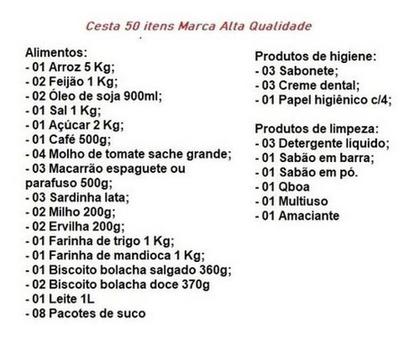 Imagem de Cesta Básica Completa Com Produto De Limpeza 50 Itens