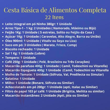 Imagem de Cesta Básica de Alimentos Completa Com Leite Ninho