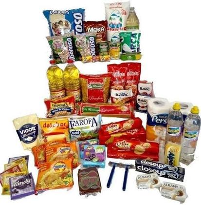 Imagem de Cesta Básica De Alimentos Completa E Econômica Com 50 Itens