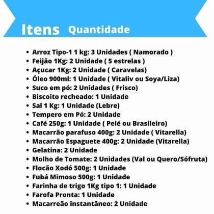 Imagem de Cesta Básica De Alimentos Completa Empresas Doações 28 Itens