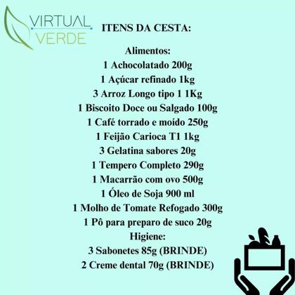 Imagem de Cesta Básica Preço Certo 21 Itens - Doação Social