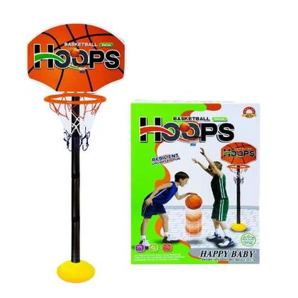 Imagem de Cesta Basquete Infantil Tabela Aro Criança Altura Ajustavel Kit Completo Bola Inflador