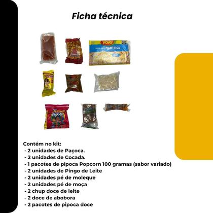 Imagem de Cesta Cachepot c/ 17 Doces Sortido Festa Junina p/ 1 pessoa