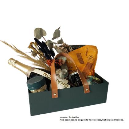 Imagem de CESTA CARTONADA CAIXA DE PRESENTE RÍGIDA COM ALÇA 30x16,5x9CM