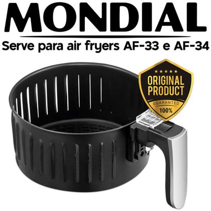 Imagem de Cesta Completa Redonda Antiaderente com Cabo para Airfryer AF-33 AF-34