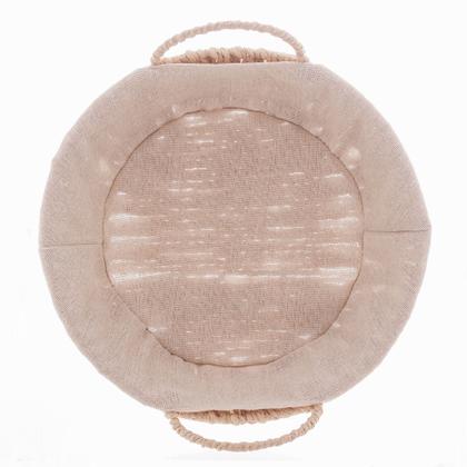 Imagem de Cesta Corda Trançada com Alça Redonda com Forro de Tecido 24x12cm