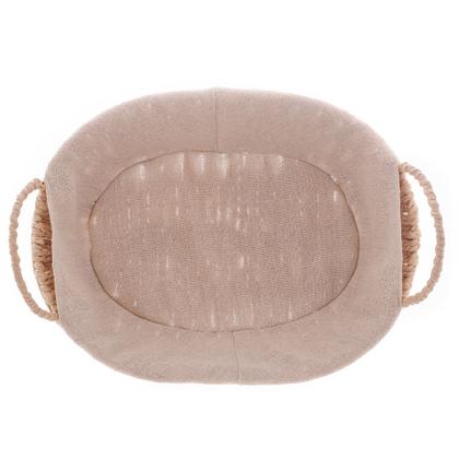 Imagem de Cesta Corda Trançada com Alça Retangular com Forro de Tecido 27x20x12cm