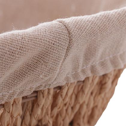 Imagem de Cesta Corda Trançada com Alça Retangular com Forro de Tecido 27x20x12cm