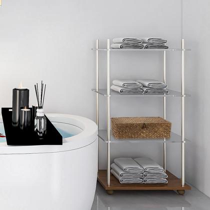 Imagem de Cesta de armazenamento Sumnacon Seagrass com tampa de vime com 3 compartimentos