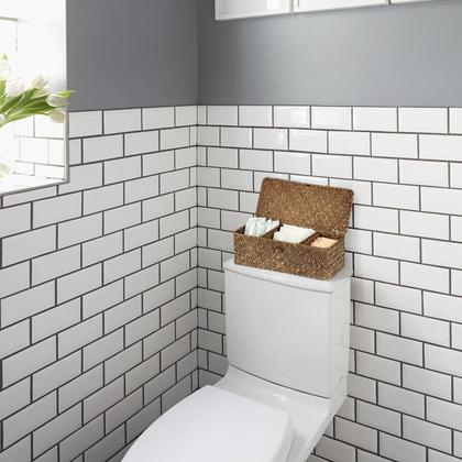 Imagem de Cesta de armazenamento Sumnacon Seagrass com tampa de vime com 3 compartimentos