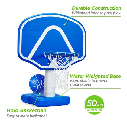 Imagem de Cesta de basquete de piscina Perbyste Poolside com 2 bolas e bomba