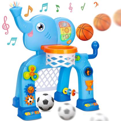 Imagem de Cesta de Basquete e Gol de Futebol KIZZYEA - Brinquedo Musical para Crianças de 1 a 3 Anos