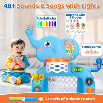 Imagem de Cesta de Basquete e Gol de Futebol KIZZYEA - Brinquedo Musical para Crianças de 1 a 3 Anos