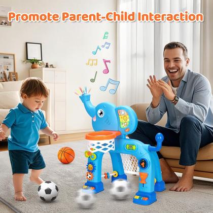 Imagem de Cesta de Basquete e Gol de Futebol KIZZYEA - Brinquedo Musical para Crianças de 1 a 3 Anos